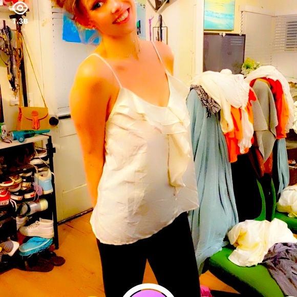 White Ruffled Camisole Top - Picture 3 of 5